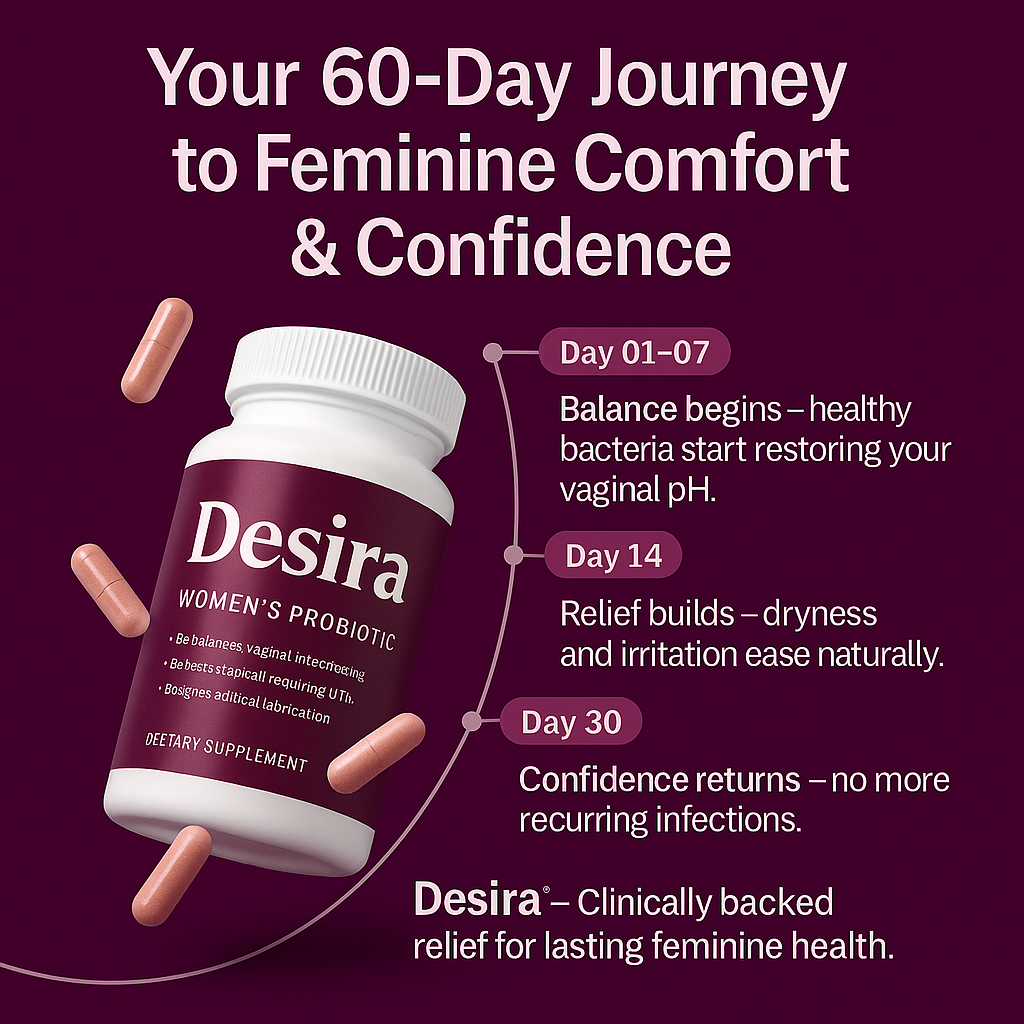 Desira™ the first 4-in-1Vaginal Microbiome Restorer designed to target every critical aspect of women’s intimate health.